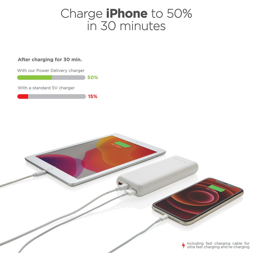 Power Bank 20000 mAh z Szybkim Ładowaniem USB-C 18W - Power banki z nadrukiem logo | VEBI - zdjęcie 6