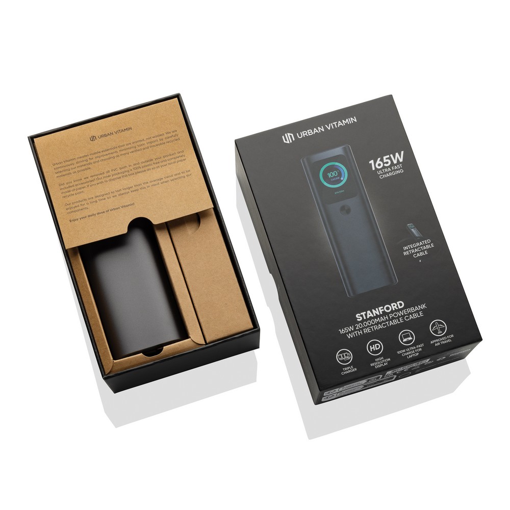 Power Bank Stanford 20000 mAh z wyświetlaczem TFT - Power banki z nadrukiem logo | VEBI - zdjęcie 6