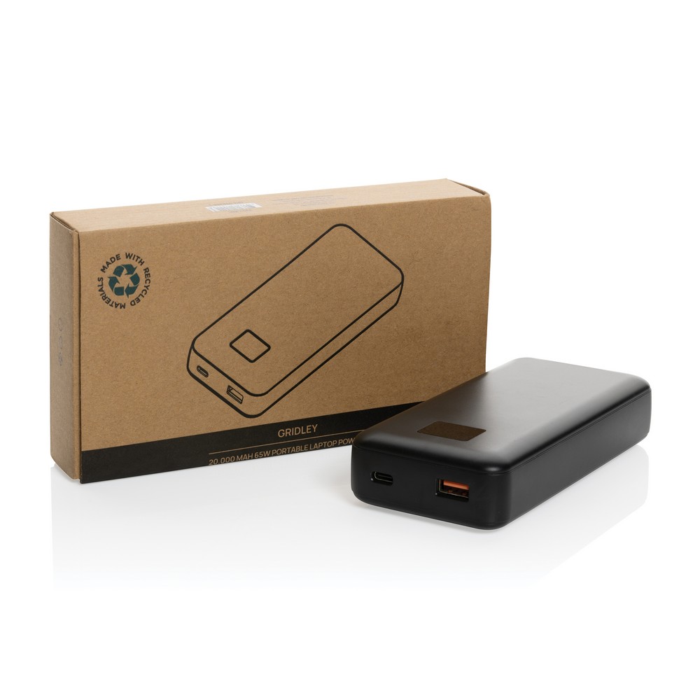 Power bank ekologiczny 20000 mAh z ładowaniem laptopa 65W - Power banki z nadrukiem logo | VEBI - zdjęcie 9