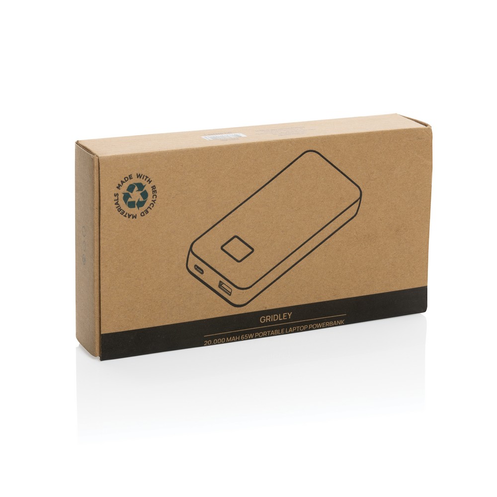 Power bank ekologiczny 20000 mAh z ładowaniem laptopa 65W - Power banki z nadrukiem logo | VEBI - zdjęcie 10