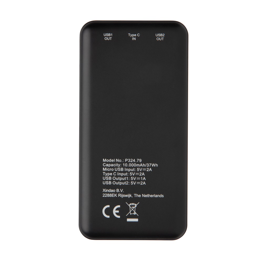 Power Bank 10000 mAh z podwójnym USB - kompaktowy i wydajny - Power banki z nadrukiem logo | VEBI - zdjęcie 15