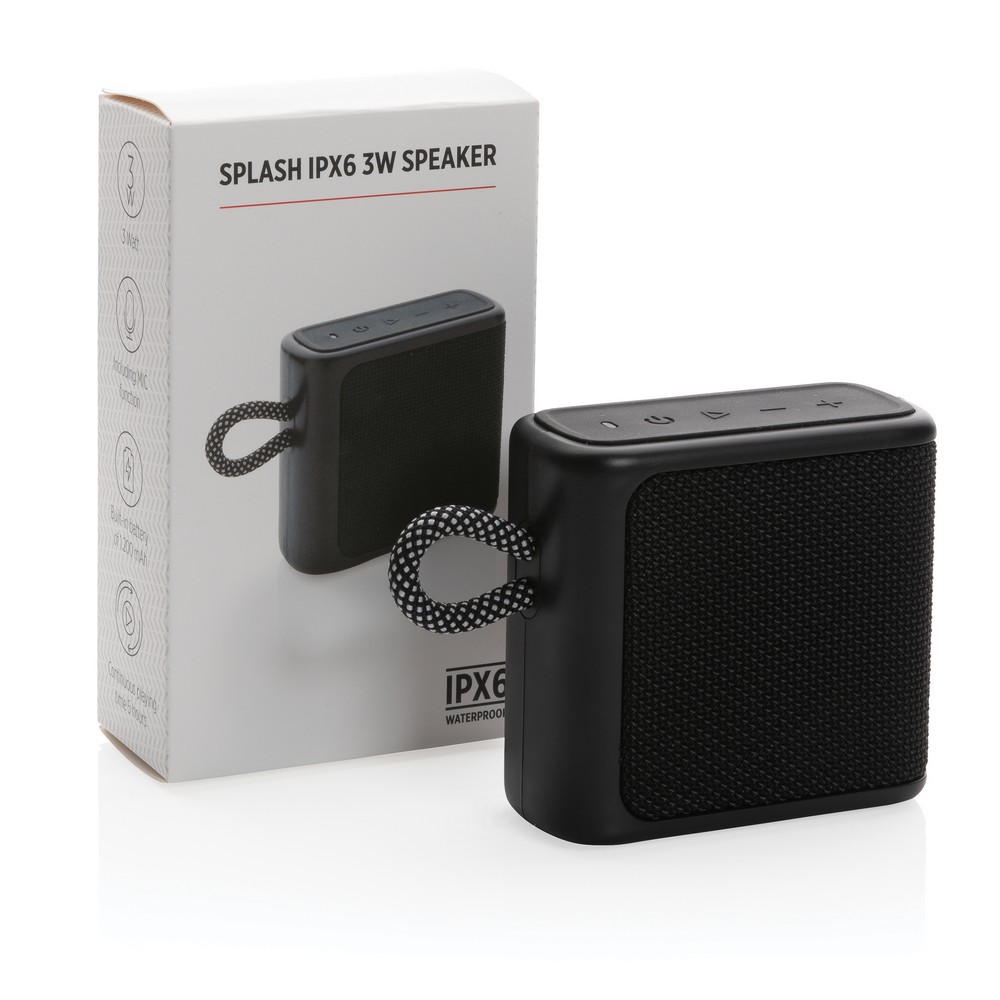 Wodoodporny głośnik Bluetooth Splash 3W - IPX6 - Głośniki z nadrukiem logo | VEBI - zdjęcie 9