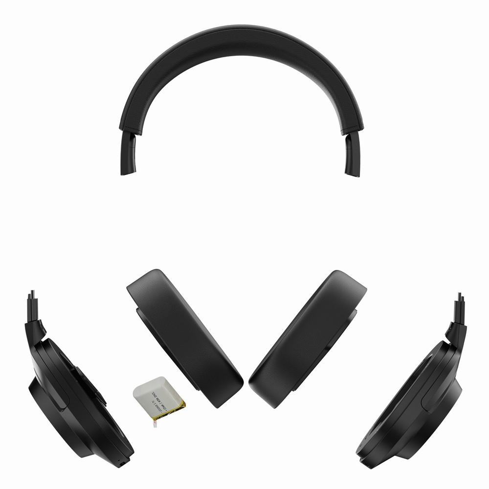 Słuchawki ANC Irvine z recyklingu - ekologiczne audio premium - Słuchawki z nadrukiem logo | VEBI - zdjęcie 6