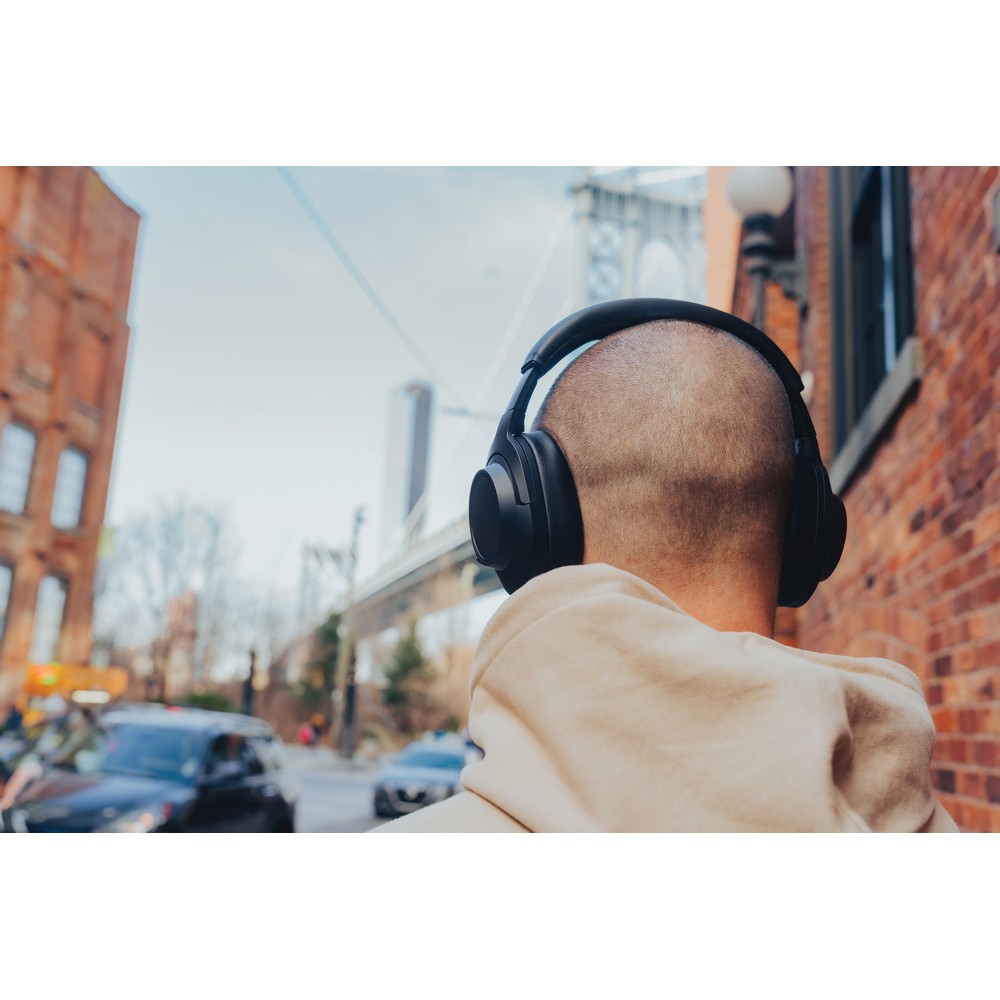 Słuchawki ANC Irvine z recyklingu - ekologiczne audio premium - Słuchawki z nadrukiem logo | VEBI - zdjęcie 14