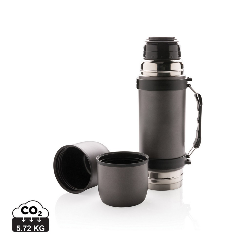 Stalowy termos z kubkami Swiss Peak 700ml - zestaw podróżny - Kubki i butelki termiczne z nadrukiem logo | VEBI - zdjęcie 14