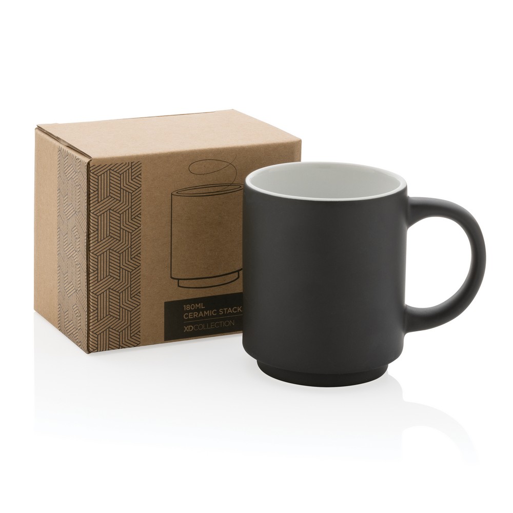Kubek ceramiczny z możliwością układania w stosy 180ml - Kubki z nadrukiem logo | VEBI - zdjęcie 14
