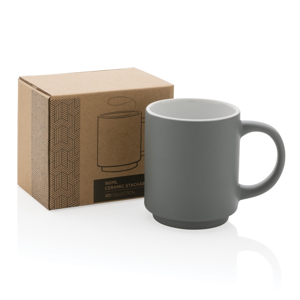 Kubek ceramiczny z możliwością układania w stosy 180ml - Kubki z nadrukiem logo | VEBI - zdjęcie 39