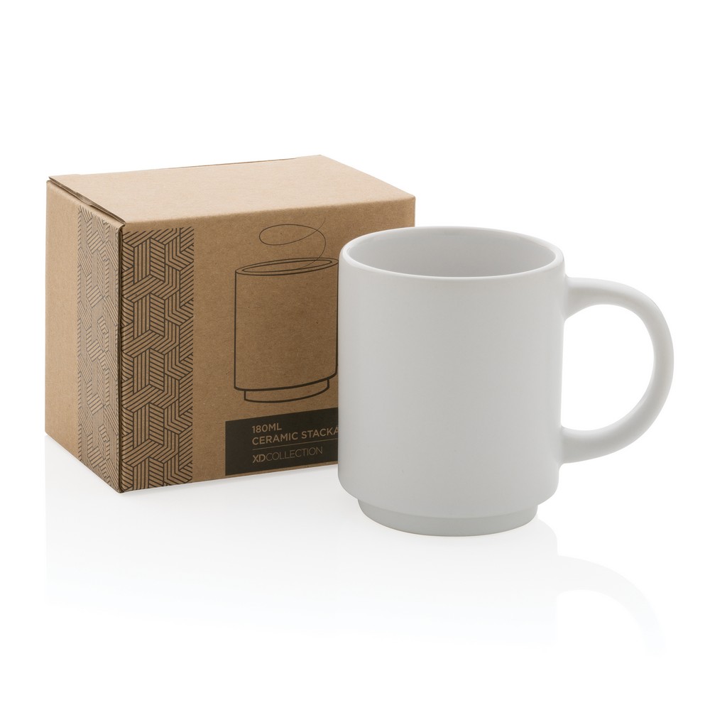 Kubek ceramiczny z możliwością układania w stosy 180ml - Kubki z nadrukiem logo | VEBI - zdjęcie 6