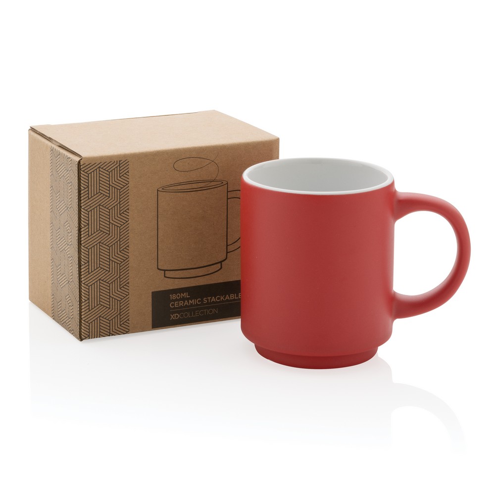 Kubek ceramiczny z możliwością układania w stosy 180ml - Kubki z nadrukiem logo | VEBI - zdjęcie 22