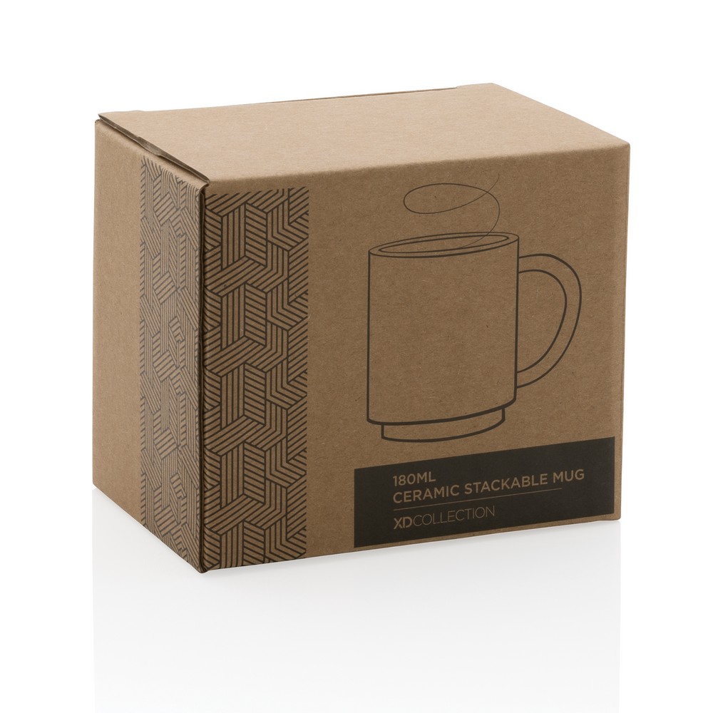 Kubek ceramiczny z możliwością układania w stosy 180ml - Kubki z nadrukiem logo | VEBI - zdjęcie 23