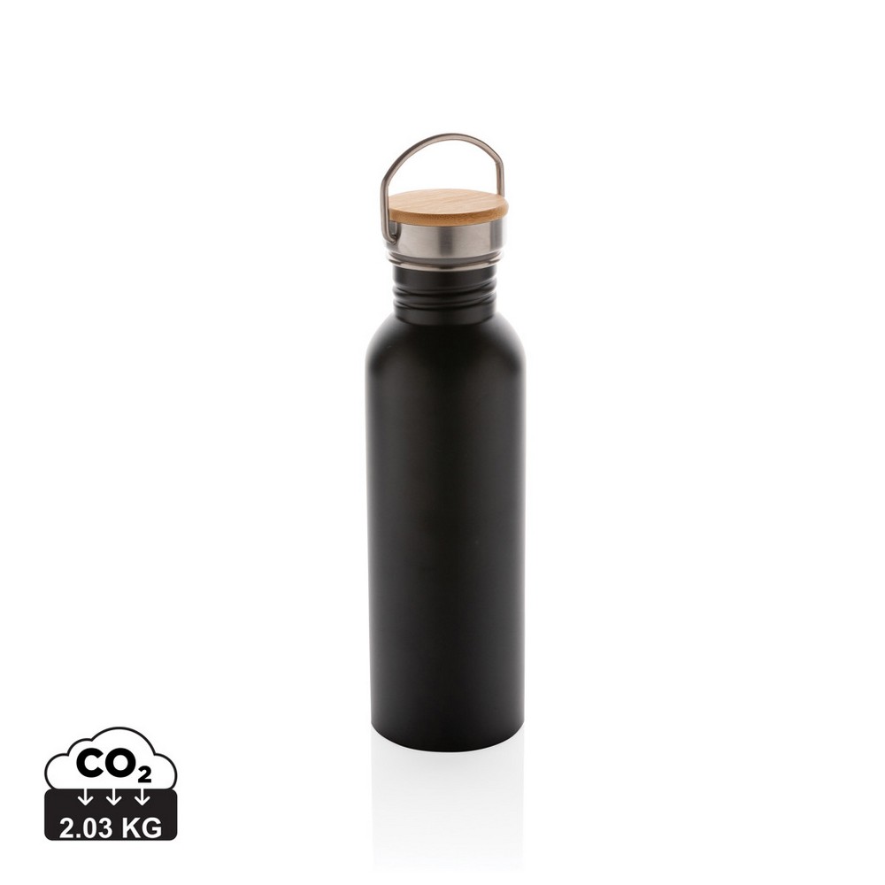 Butelka sportowa stal bambusowa z uchwytem 700ml - Butelki i bidony z nadrukiem logo | VEBI - zdjęcie 19