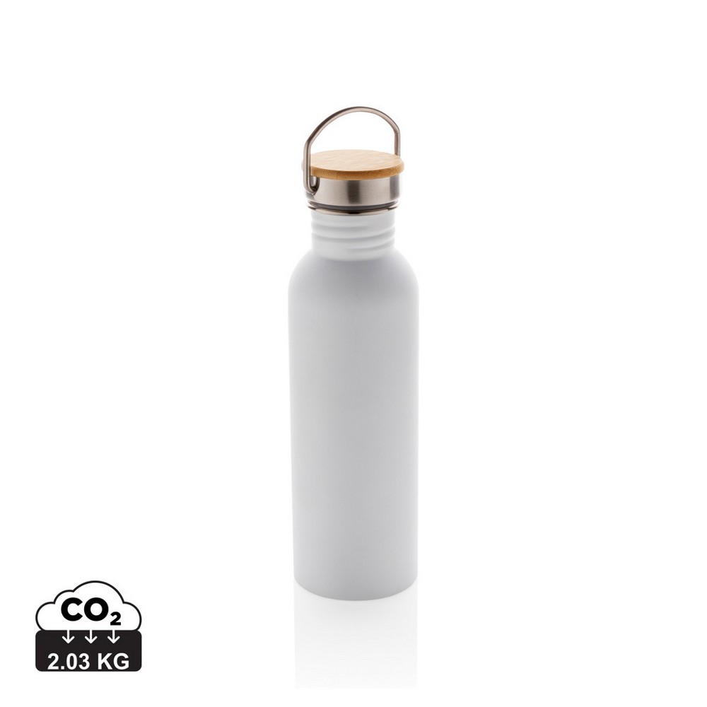 Butelka sportowa stal bambusowa z uchwytem 700ml - Butelki i bidony z nadrukiem logo | VEBI - zdjęcie 10