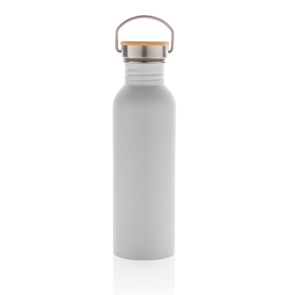 Butelka sportowa stal bambusowa z uchwytem 700ml - Butelki i bidony z nadrukiem logo | VEBI - zdjęcie 2