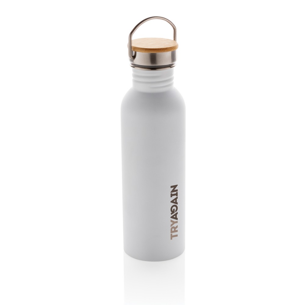 Butelka sportowa stal bambusowa z uchwytem 700ml - Butelki i bidony z nadrukiem logo | VEBI - zdjęcie 6