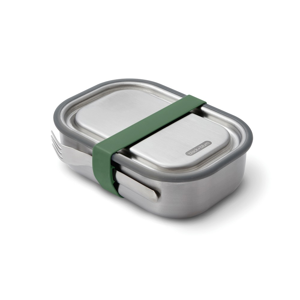 Lunchbox 3w1 ze stali nierdzewnej Black+Blum – 1 litr - Pojemniki na żywność z nadrukiem logo | VEBI - zdjęcie 2