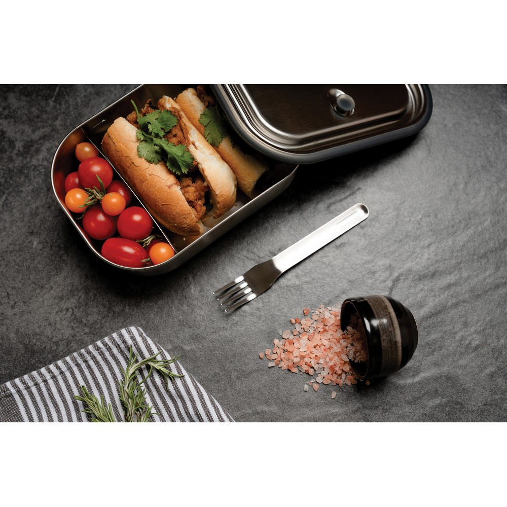 Lunchbox 3w1 ze stali nierdzewnej Black+Blum – 1 litr - Pojemniki na żywność z nadrukiem logo | VEBI - zdjęcie 6
