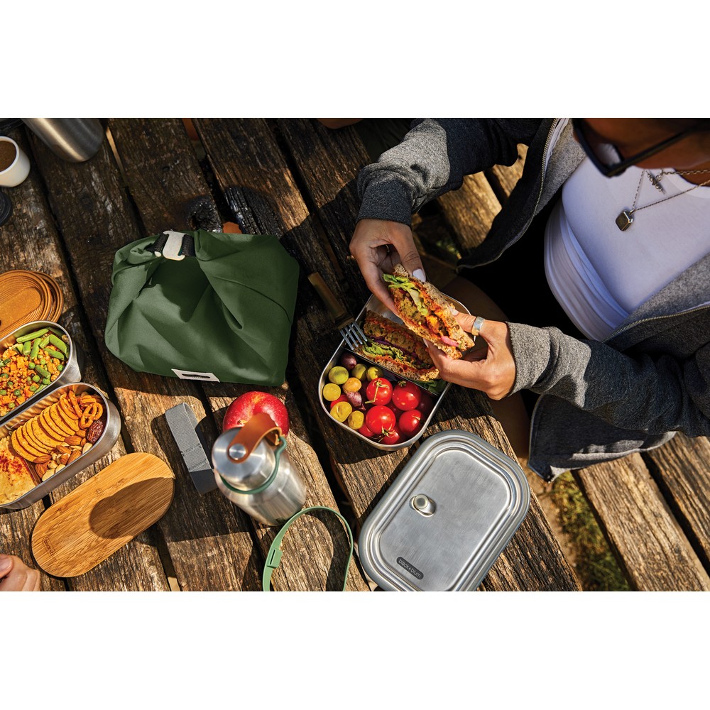 Lunchbox 3w1 ze stali nierdzewnej Black+Blum – 1 litr - Pojemniki na żywność z nadrukiem logo | VEBI - zdjęcie 7
