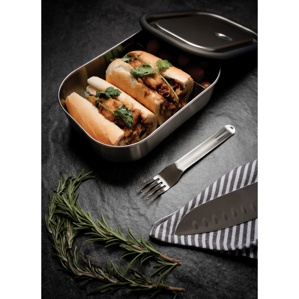 Lunchbox ze stali nierdzewnej 3w1 Black+Blum z logo firmy - Pojemniki na żywność z nadrukiem logo | VEBI - zdjęcie 9