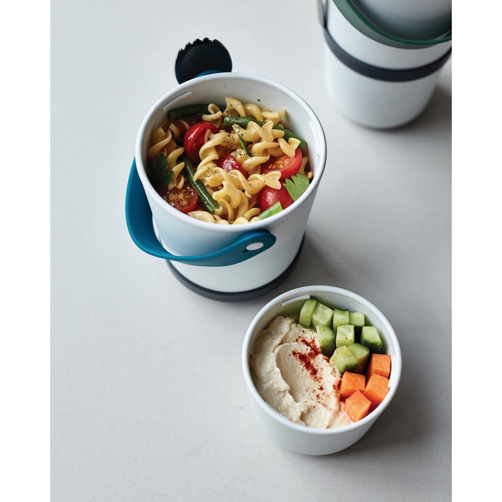 Praktyczny lunchbox z dwoma pojemnikami Black+Blum - Pojemniki na żywność z nadrukiem logo | VEBI - zdjęcie 10