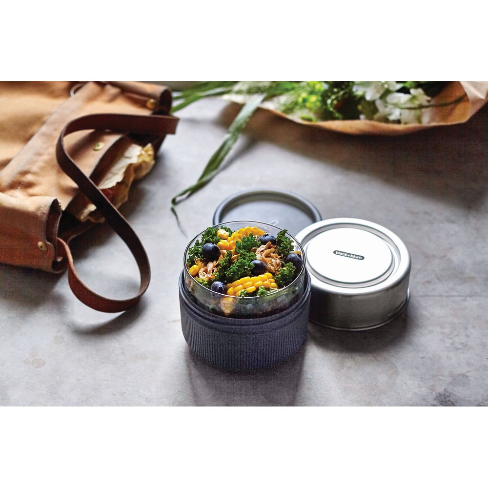 Szklany lunchbox 750ml z ekologiczną podstawą - Pojemniki na żywność z nadrukiem logo | VEBI - zdjęcie 8