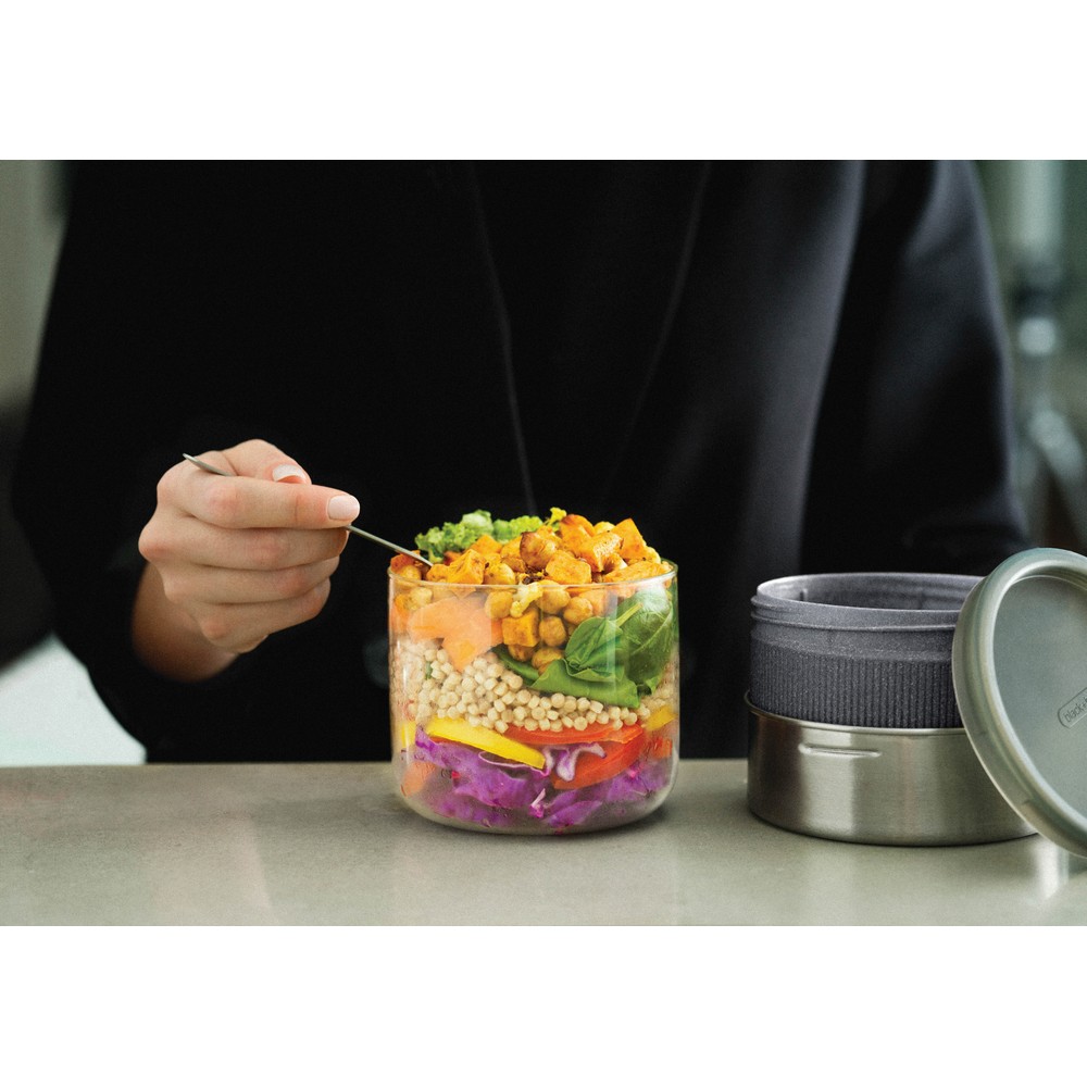 Szklany lunchbox 750ml z ekologiczną podstawą - Pojemniki na żywność z nadrukiem logo | VEBI - zdjęcie 10