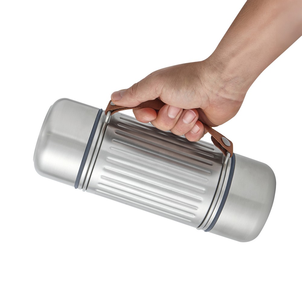 Termos ze stalowymi kubkami Black+Blum Duo 1000ml - Kubki i butelki termiczne z nadrukiem logo | VEBI - zdjęcie 4