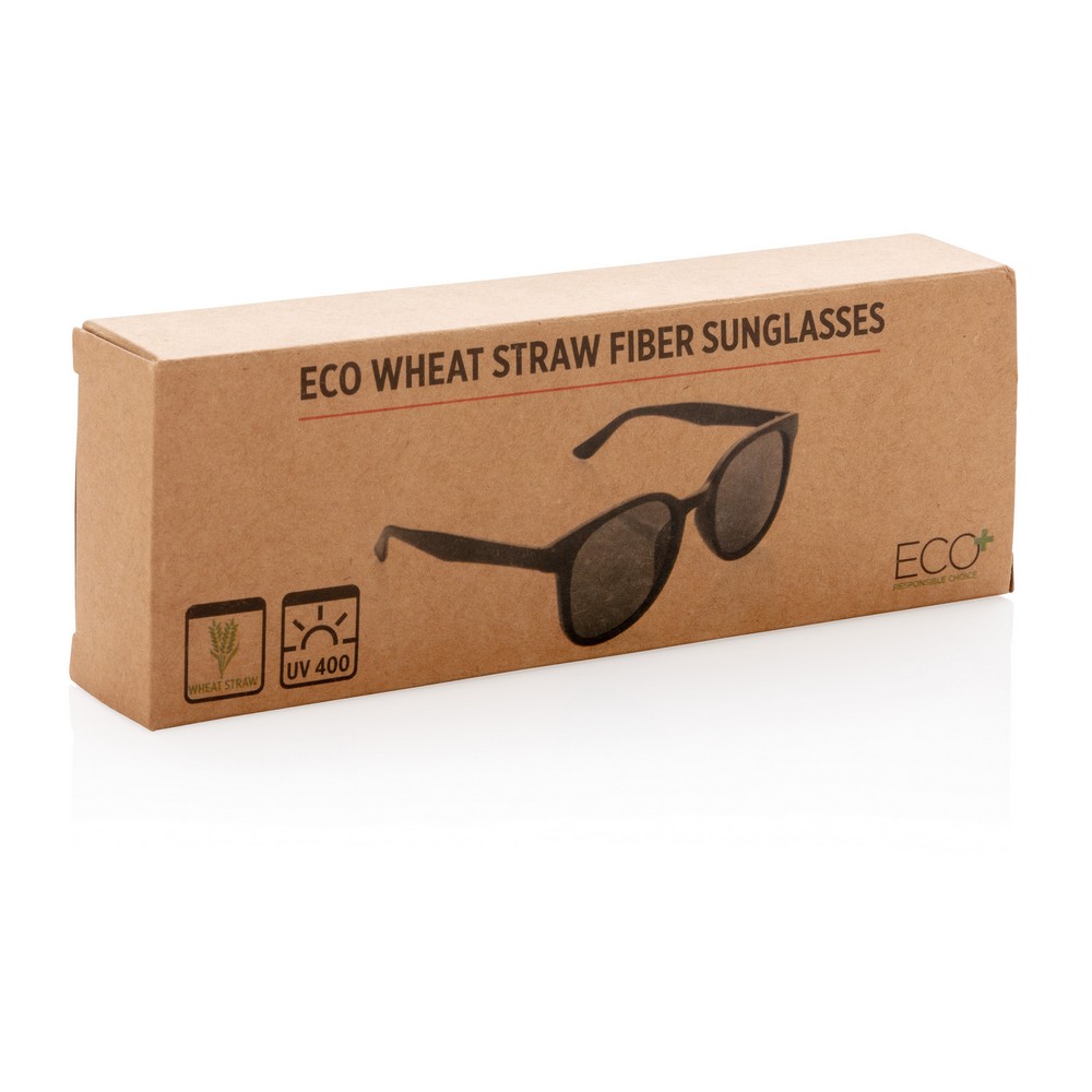 Okulary słoneczne EcoWheat z włókien słomy pszenicznej - Okulary przeciwsłoneczne z nadrukiem logo | VEBI - zdjęcie 4