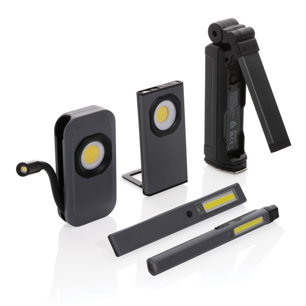 Lampka warsztatowa COB Gear X - eko latarka z magnesem USB-C - Latarki i lampki z nadrukiem logo | VEBI - zdjęcie 9