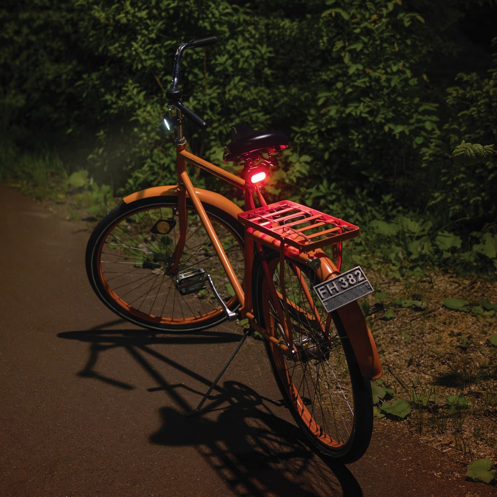 Ekologiczne lampki rowerowe Lumino - zestaw LED z ładowaniem USB - Akcesoria rowerowe z nadrukiem logo | VEBI - zdjęcie 11