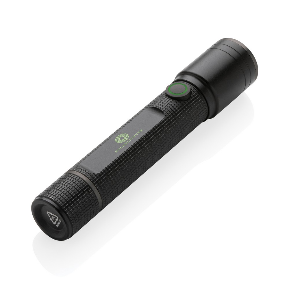 Latarka Gear X - kieszonkowa, USB, aluminium z recyklingu - Latarki i lampki z nadrukiem logo | VEBI - zdjęcie 9