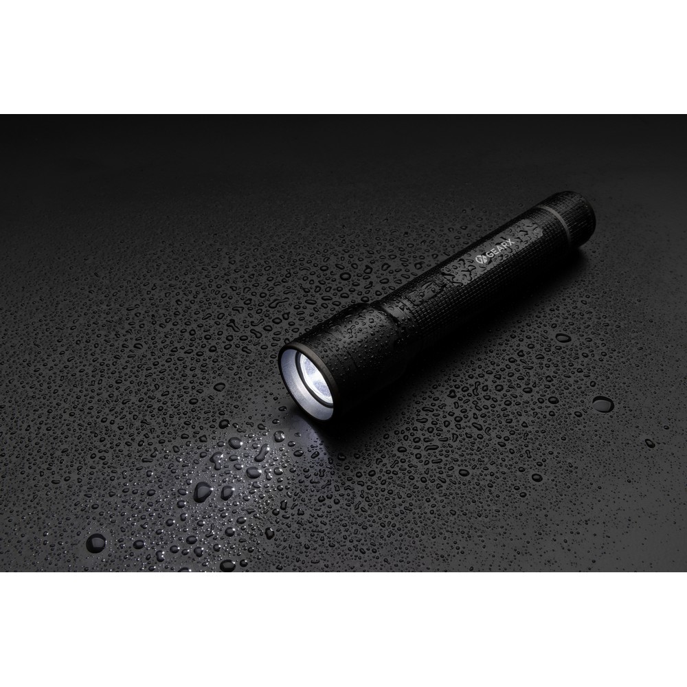 Latarka Gear X z aluminium z recyklingu - ładowana USB - Latarki i lampki z nadrukiem logo | VEBI - zdjęcie 7