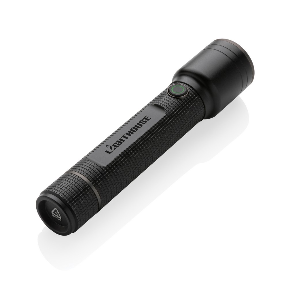Latarka Gear X z aluminium z recyklingu - ładowana USB - Latarki i lampki z nadrukiem logo | VEBI - zdjęcie 10