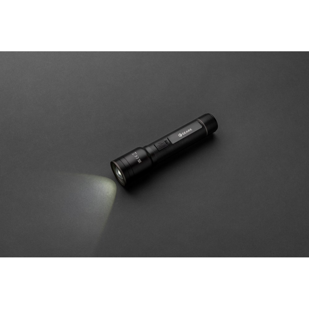 Latarka LED Gear X - aluminium z recyklingu, 1500 lumenów - Latarki i lampki z nadrukiem logo | VEBI - zdjęcie 8