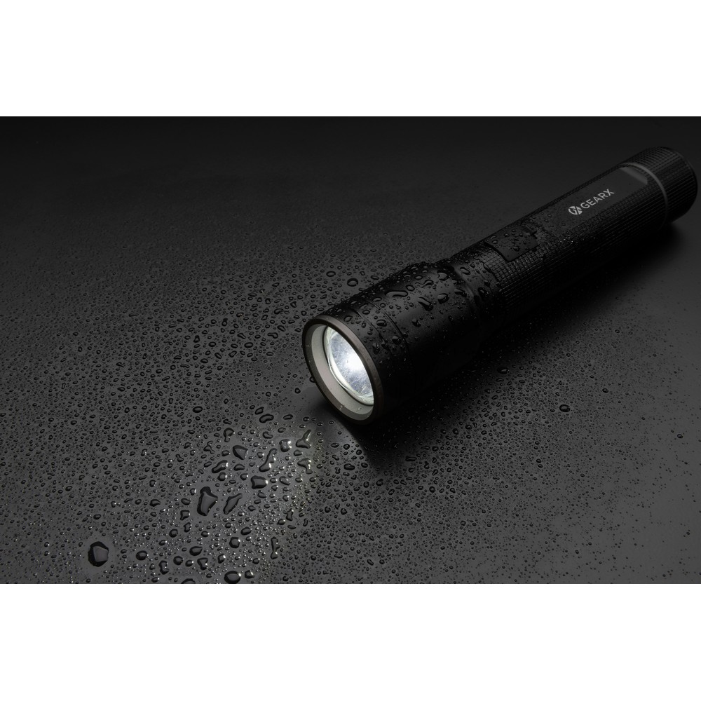 Latarka LED Gear X - aluminium z recyklingu, 1500 lumenów - Latarki i lampki z nadrukiem logo | VEBI - zdjęcie 9