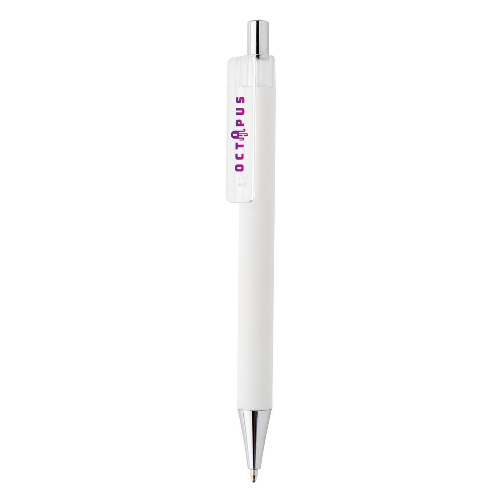 Długopis X8 z chromowaną końcówką - niemiecki wkład Dokumental® - Touch pen z nadrukiem logo | VEBI - zdjęcie 4
