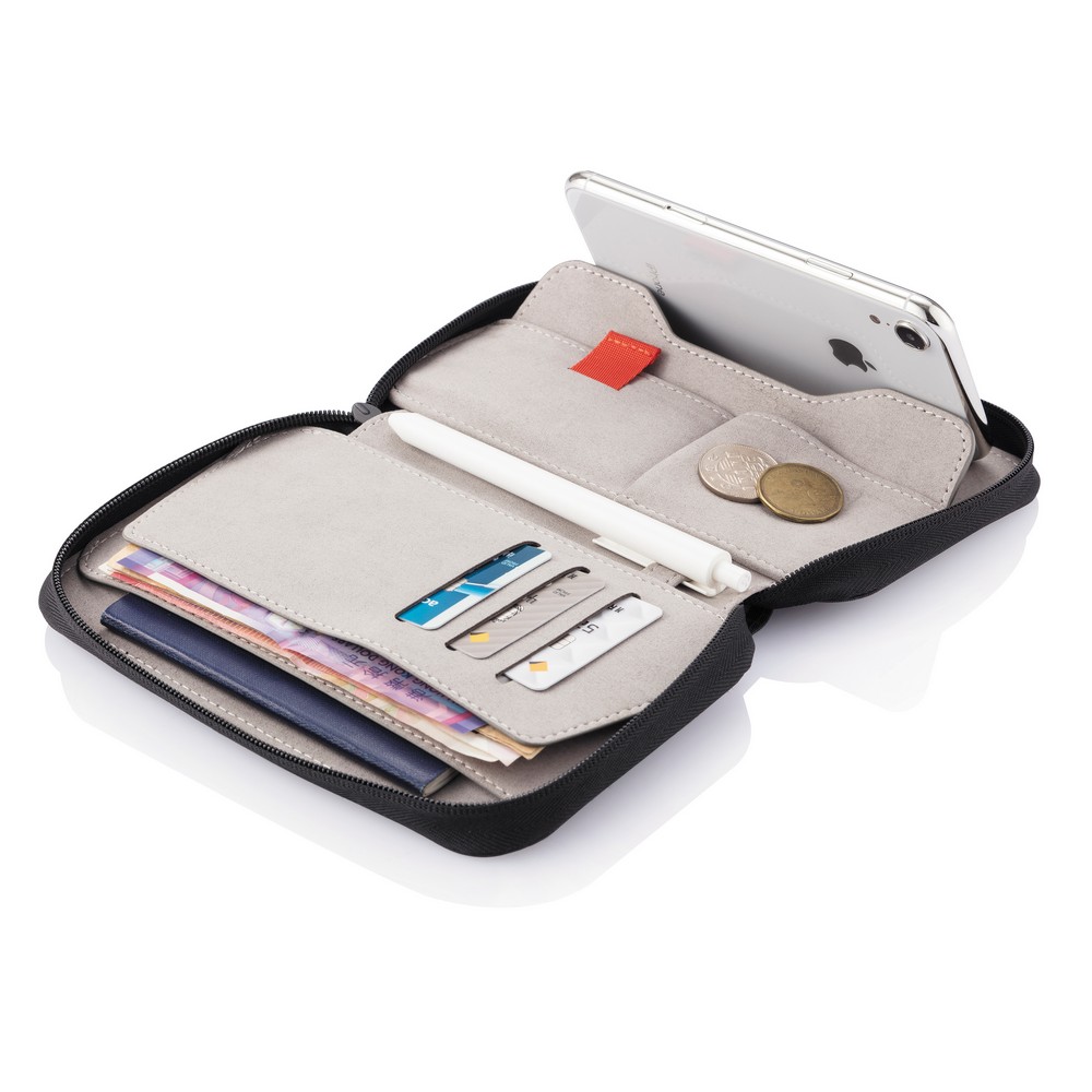Wielofunkcyjne etui na paszport z ochroną RFID - Akcesoria podróżne z nadrukiem logo | VEBI - zdjęcie 6