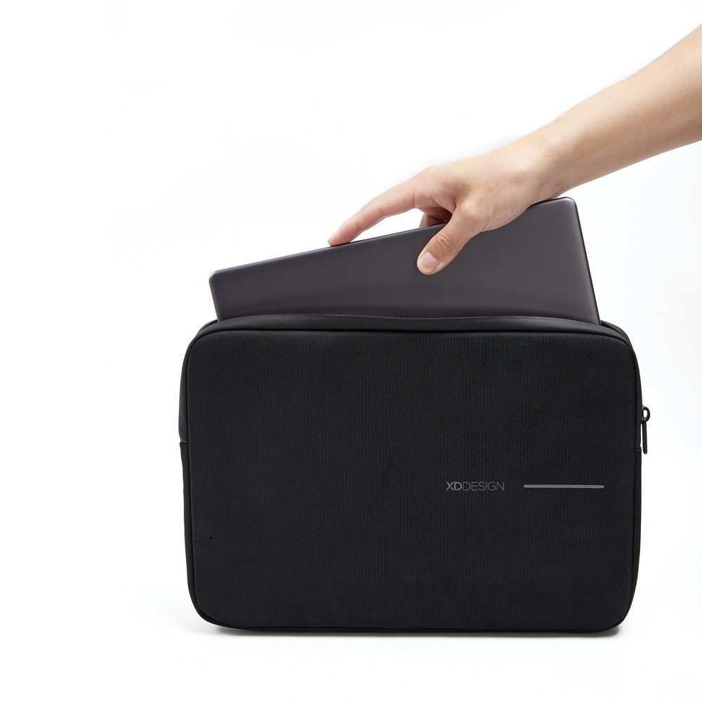 Pokrowiec na laptopa 16" z RPET - ekologiczny z logo firmy - Torby i plecaki na laptopy z nadrukiem logo | VEBI - zdjęcie 6