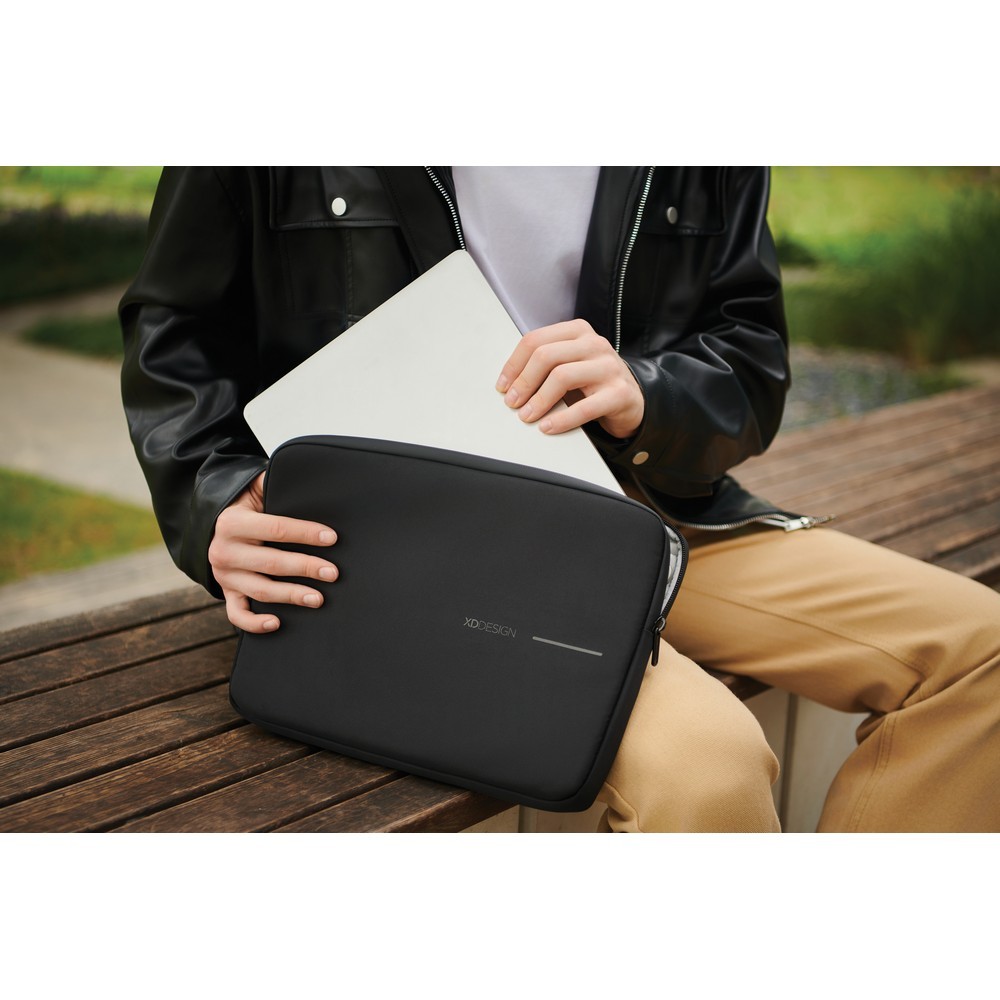 Pokrowiec na laptopa 16" z RPET - ekologiczny z logo firmy - Torby i plecaki na laptopy z nadrukiem logo | VEBI - zdjęcie 18