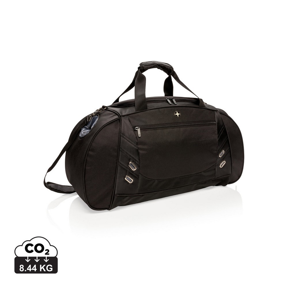 Torba sportowa Swiss Peak z przegrodą na buty - 600D/1680D - Torby i walizki podróżne z nadrukiem logo | VEBI - zdjęcie 11