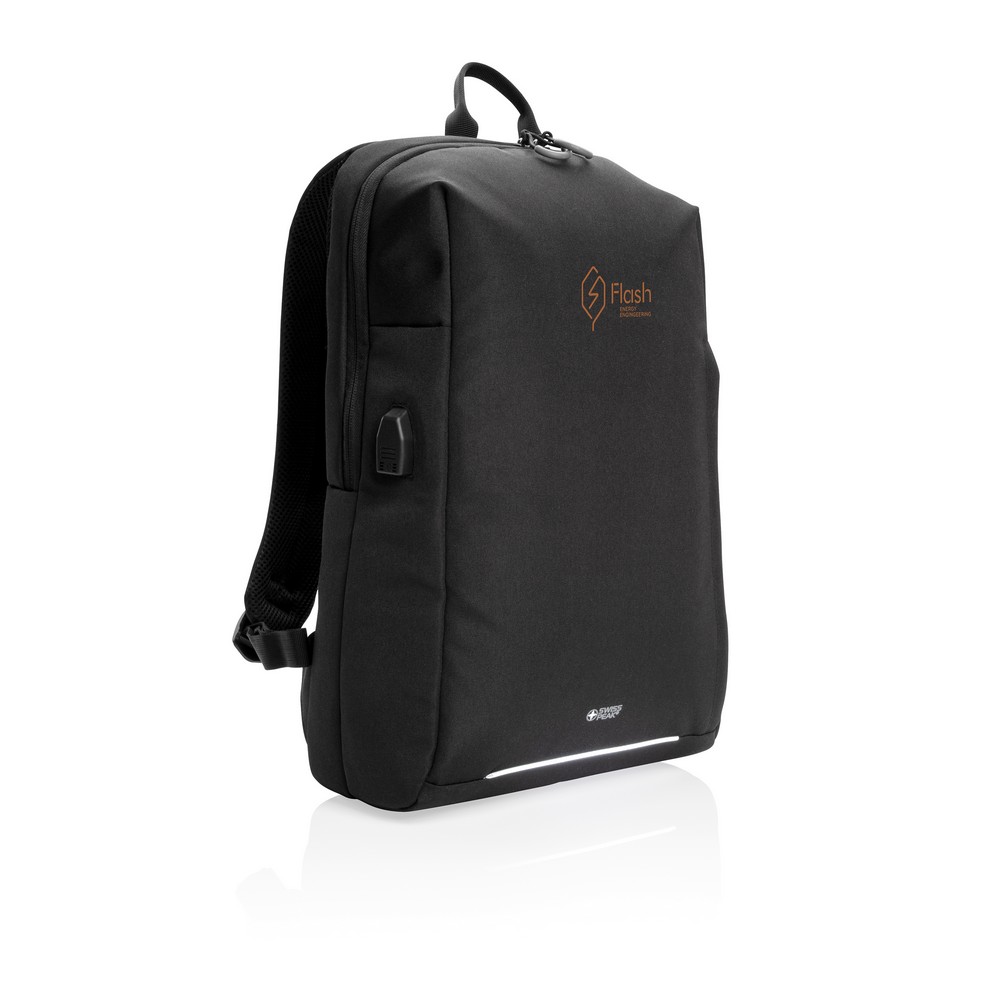 Ekologiczny plecak Swiss Peak z ochroną RFID na laptop 15,6" - Plecaki z nadrukiem logo | VEBI - zdjęcie 11