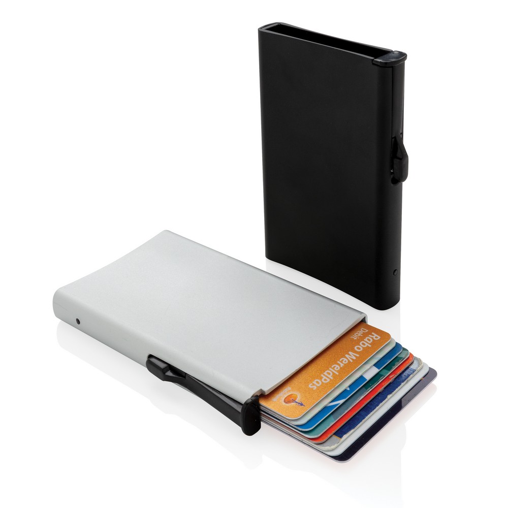 Aluminiowe etui na karty z ochroną RFID - 10 kart - Etui na karty i wizytówki z nadrukiem logo | VEBI - zdjęcie 6