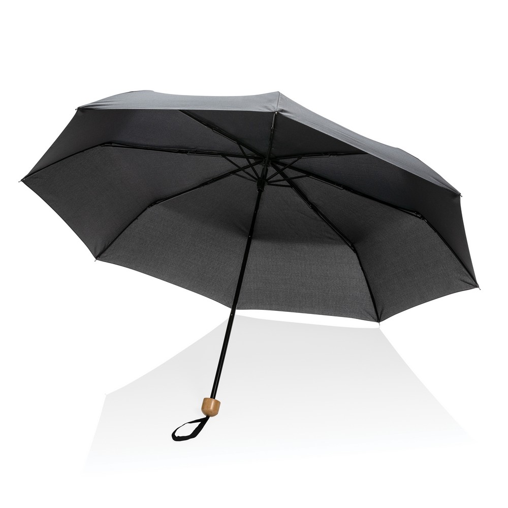 Parasol bambusowy 20.5" AWARE RPET z nadrukiem logo - Parasole manualne z nadrukiem logo | VEBI - zdjęcie 4