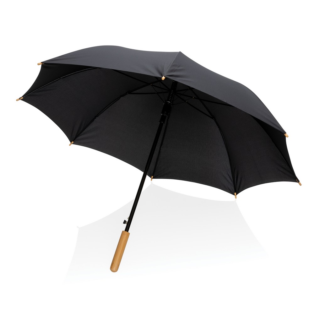 Parasol automatyczny 23" AWARE RPET z bambusowym uchwytem - Parasole automatyczne z nadrukiem logo | VEBI - zdjęcie 4