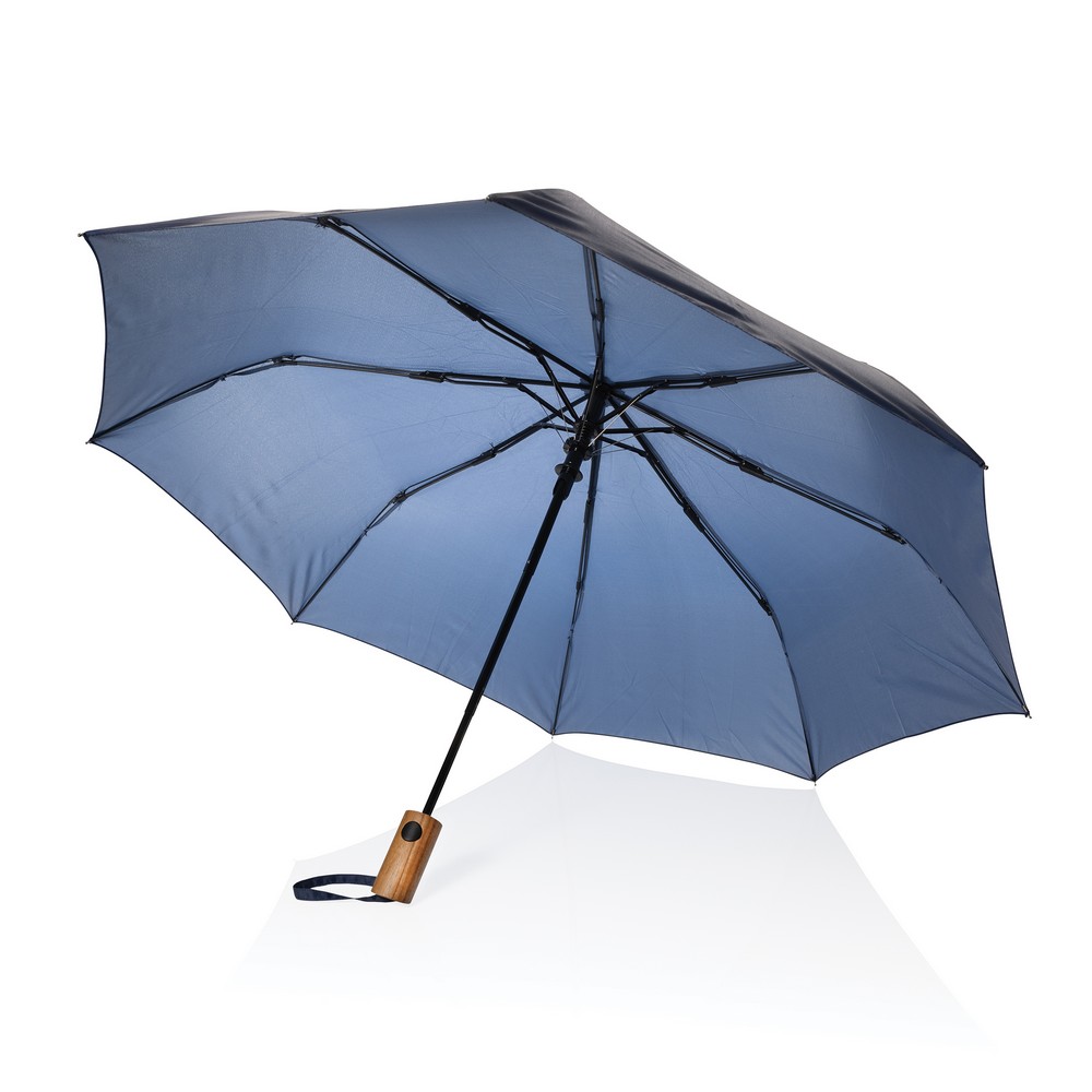 Kompaktowy parasol automatyczny z drewnem akacjowym RPET - Parasole automatyczne z nadrukiem logo | VEBI - zdjęcie 21