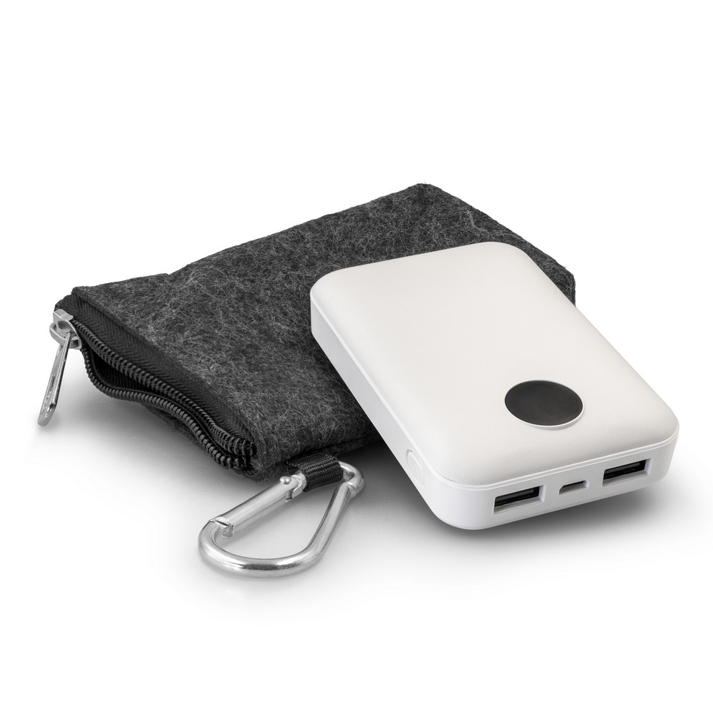 Kompaktowy Power Bank 10000 mAh z wyświetlaczem i etui - Power banki z nadrukiem logo | VEBI - zdjęcie 11