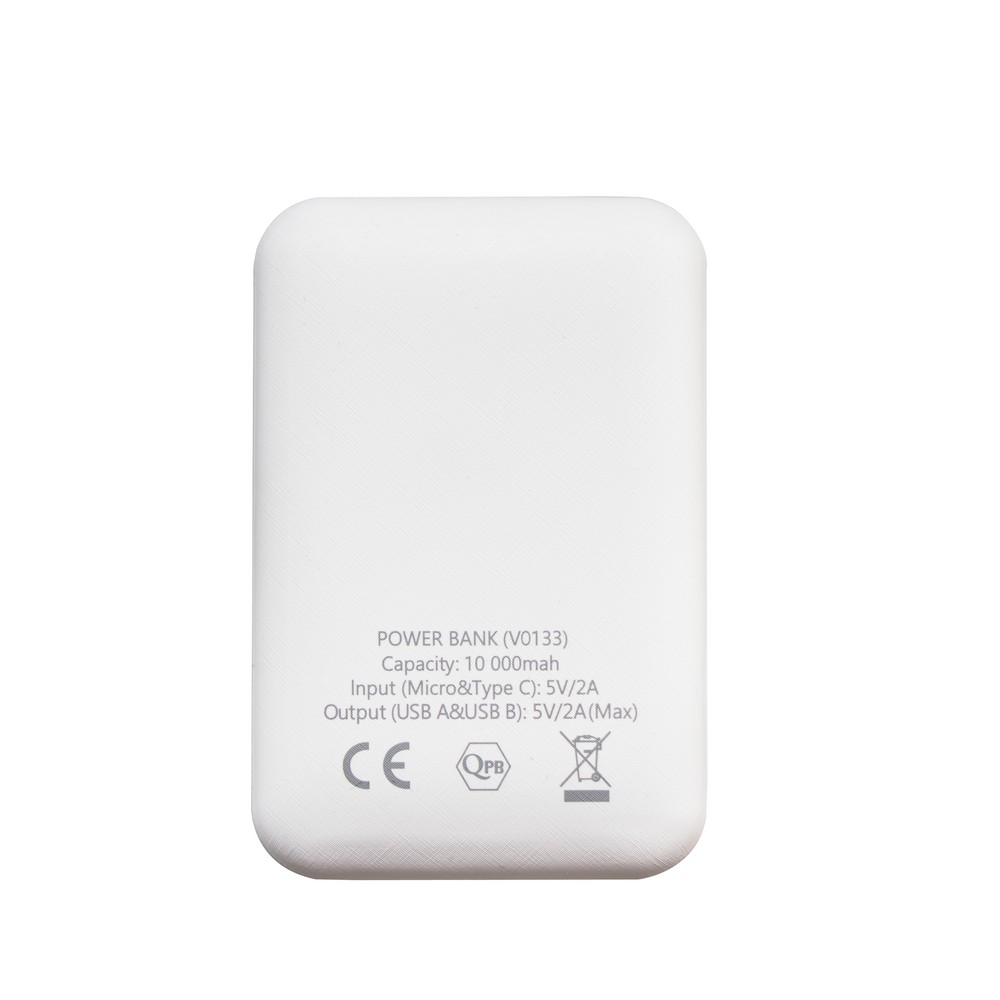 Kompaktowy Power Bank 10000 mAh z wyświetlaczem i etui - Power banki z nadrukiem logo | VEBI - zdjęcie 6