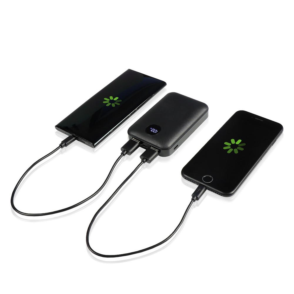 Kompaktowy Power Bank 10000 mAh z wyświetlaczem i etui - Power banki z nadrukiem logo | VEBI - zdjęcie 15