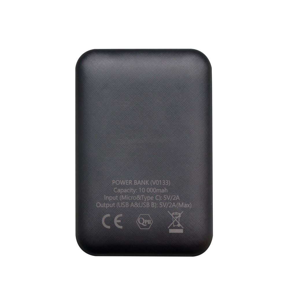 Kompaktowy Power Bank 10000 mAh z wyświetlaczem i etui - Power banki z nadrukiem logo | VEBI - zdjęcie 17