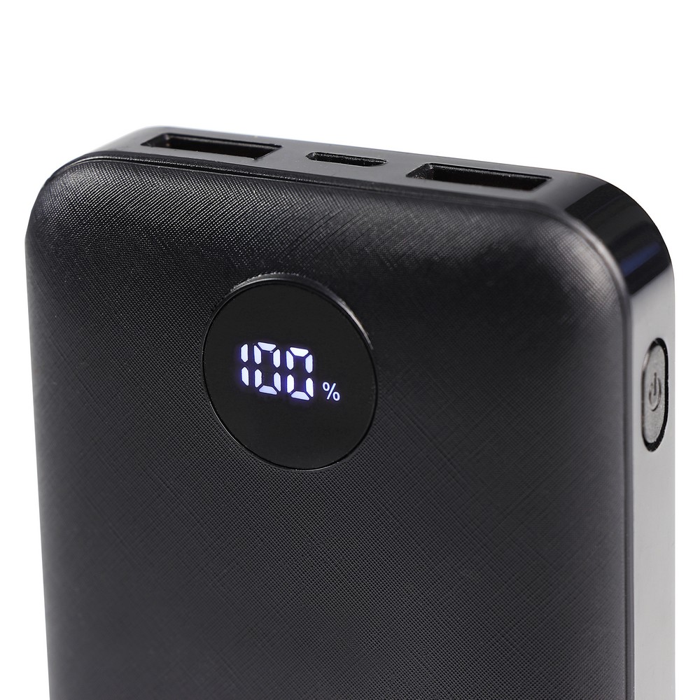 Kompaktowy Power Bank 10000 mAh z wyświetlaczem i etui - Power banki z nadrukiem logo | VEBI - zdjęcie 19