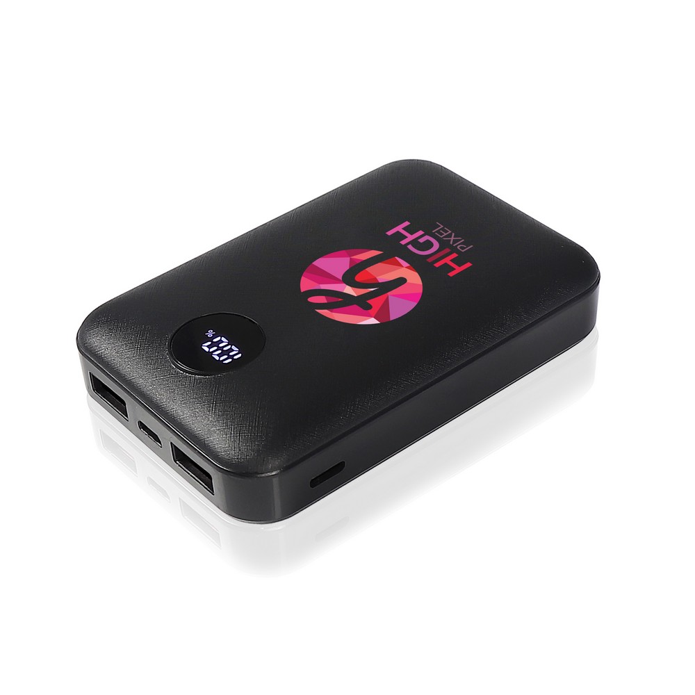 Kompaktowy Power Bank 10000 mAh z wyświetlaczem i etui - Power banki z nadrukiem logo | VEBI - zdjęcie 20